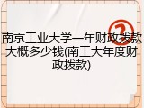 南京工业大学一年财政拨款大概多少钱(南工大年度财政拨款)