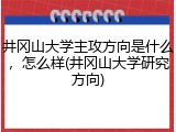 井冈山大学主攻方向是什么，怎么样(井冈山大学研究方向)
