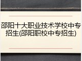 邵阳十大职业技术学校中专招生(邵阳职校中专招生)