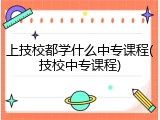 上技校都学什么中专课程(技校中专课程)