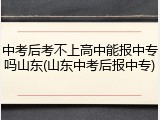 中考后考不上高中能报中专吗山东(山东中考后报中专)