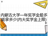 内蒙古大学一年奖学金最多能拿多少(内大奖学金上限)