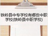 铁岭县中专学校有哪些中职学校(铁岭县中职学校)