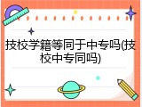 技校学籍等同于中专吗(技校中专同吗)