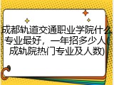 成都轨道交通职业学院什么专业最好，一年招多少人(成轨院热门专业及人数)