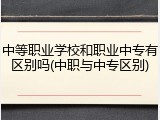 中等职业学校和职业中专有区别吗(中职与中专区别)