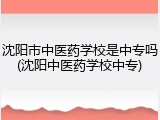 沈阳市中医药学校是中专吗(沈阳中医药学校中专)