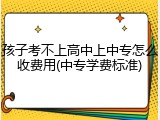 孩子考不上高中上中专怎么收费用(中专学费标准)