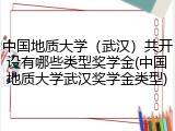 中国地质大学（武汉）共开设有哪些类型奖学金(中国地质大学武汉奖学金类型)