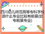 四川幼儿师范高等专科学校读什么专业比较有前景(幼专前景专业)