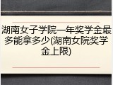 湖南女子学院一年奖学金最多能拿多少(湖南女院奖学金上限)