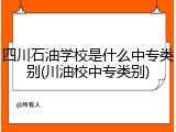 四川石油学校是什么中专类别(川油校中专类别)