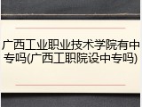 广西工业职业技术学院有中专吗(广西工职院设中专吗)