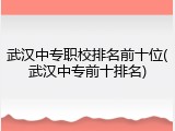 武汉中专职校排名前十位(武汉中专前十排名)