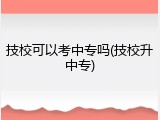 技校可以考中专吗(技校升中专)