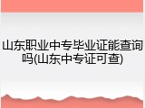 山东职业中专毕业证能查询吗(山东中专证可查)