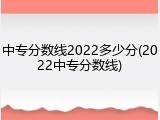中专分数线2022多少分(2022中专分数线)