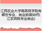 江西农业大学南昌商学院有哪些专业，就业前景如何(江农商院专业就业)