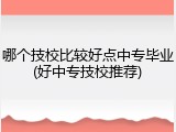 哪个技校比较好点中专毕业(好中专技校推荐)