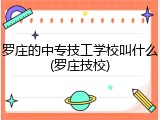 罗庄的中专技工学校叫什么(罗庄技校)
