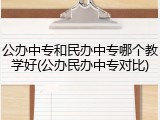 公办中专和民办中专哪个教学好(公办民办中专对比)