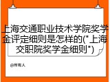 上海交通职业技术学院奖学金评定细则是怎样的("上海交职院奖学金细则")