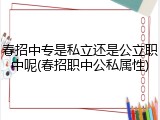 春招中专是私立还是公立职中呢(春招职中公私属性)