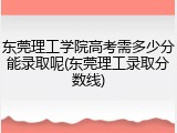 东莞理工学院高考需多少分能录取呢(东莞理工录取分数线)