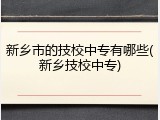 新乡市的技校中专有哪些(新乡技校中专)