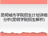 昆明城市学院招生计划详细分析(昆明学院招生解析)