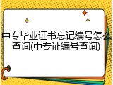 中专毕业证书忘记编号怎么查询(中专证编号查询)