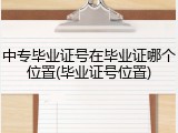 中专毕业证号在毕业证哪个位置(毕业证号位置)