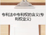 专利法中专利权的含义(专利权定义)
