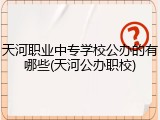 天河职业中专学校公办的有哪些(天河公办职校)