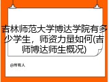 吉林师范大学博达学院有多少学生，师资力量如何(吉师博达师生概况)