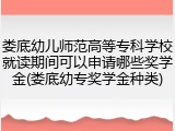 娄底幼儿师范高等专科学校就读期间可以申请哪些奖学金(娄底幼专奖学金种类)