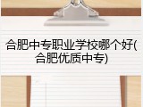 合肥中专职业学校哪个好(合肥优质中专)