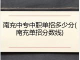 南充中专中职单招多少分(南充单招分数线)