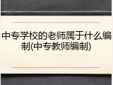 中专学校的老师属于什么编制(中专教师编制)