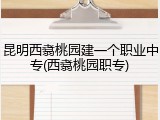 昆明西翥桃园建一个职业中专(西翥桃园职专)
