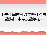 中专生周末可以学些什么技能(周末中专技能学习)