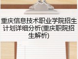 重庆信息技术职业学院招生计划详细分析(重庆职院招生解析)