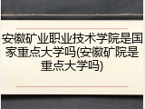安徽矿业职业技术学院是国家重点大学吗(安徽矿院是重点大学吗)