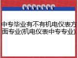 中专毕业有不有机电仪表方面专业(机电仪表中专专业)