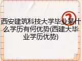 西安建筑科技大学毕业是什么学历有何优势(西建大毕业学历优势)