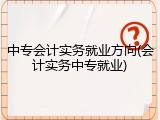 中专会计实务就业方向(会计实务中专就业)