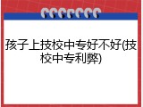 孩子上技校中专好不好(技校中专利弊)
