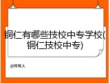 铜仁有哪些技校中专学校(铜仁技校中专)