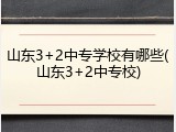 山东3+2中专学校有哪些(山东3+2中专校)