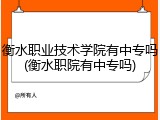 衡水职业技术学院有中专吗(衡水职院有中专吗)